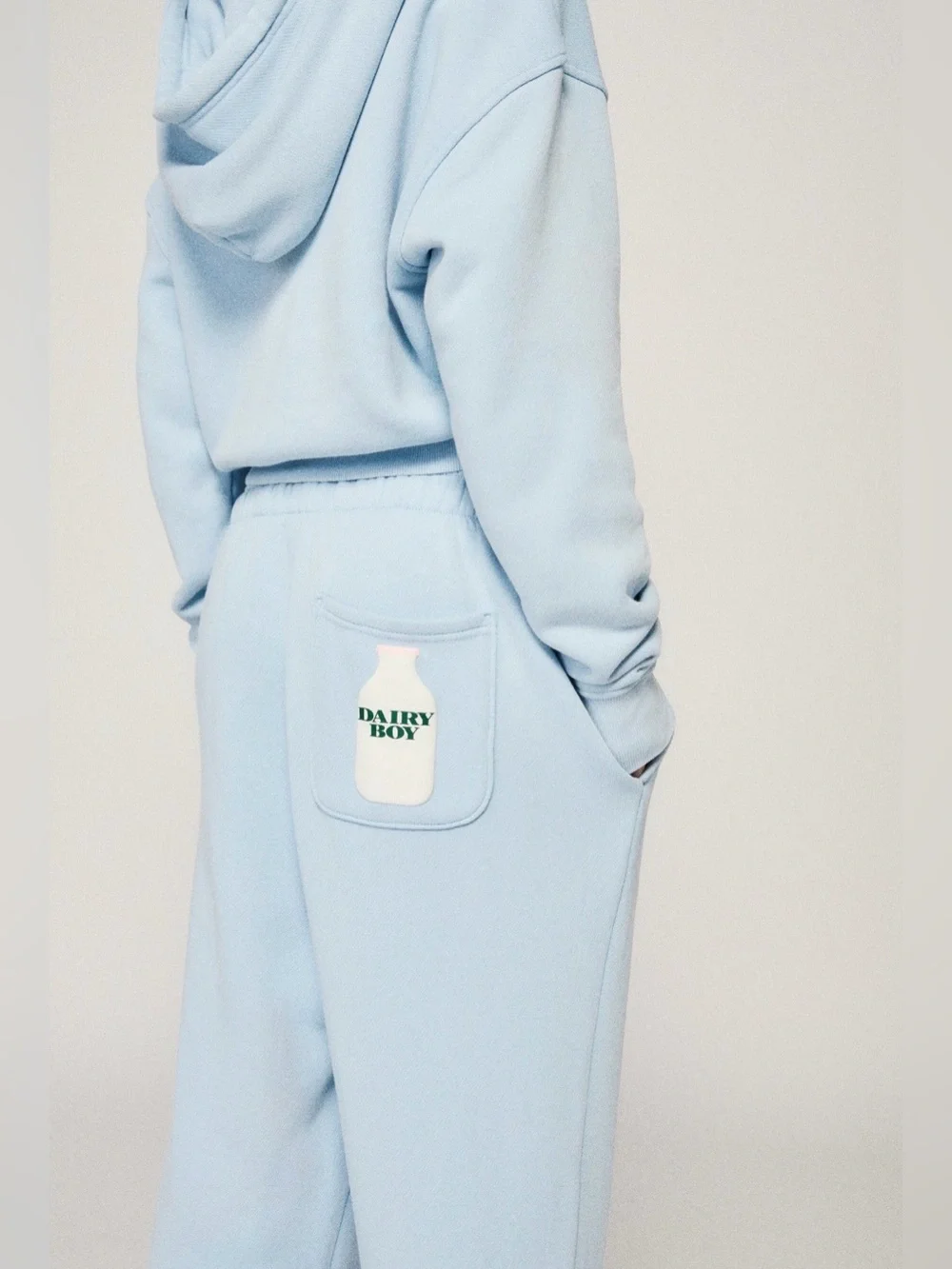 Dairy Boy Milk Bottle Zip Hoodie and Sweatpants Set